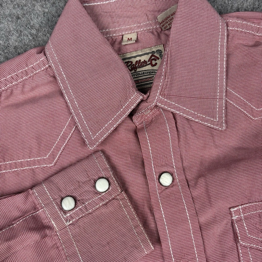 Rafter C‎ Cowboy Collection Shirt Boys Medium Western Pearl Snap Red Youth 10-12